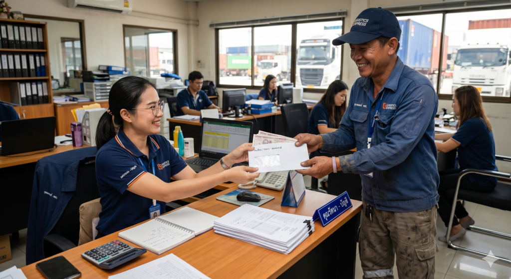 โปรแกรมคิดเงินเดือนคนขับรถ